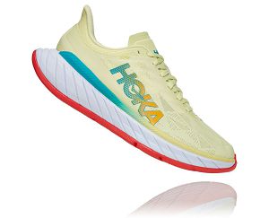 Hoka One One Carbon X 2 Mens Road Running Shoes Luminary Green/Hot Coral | AU-8652740
